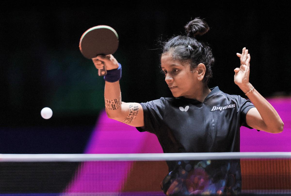 Fine form: Ahead of the Olympics, Sreeja Akula became the first Indian to win a WTT Contender singles title after defeating Ding Yijie of China 4-1 in Lagos (Nigeria) last month.