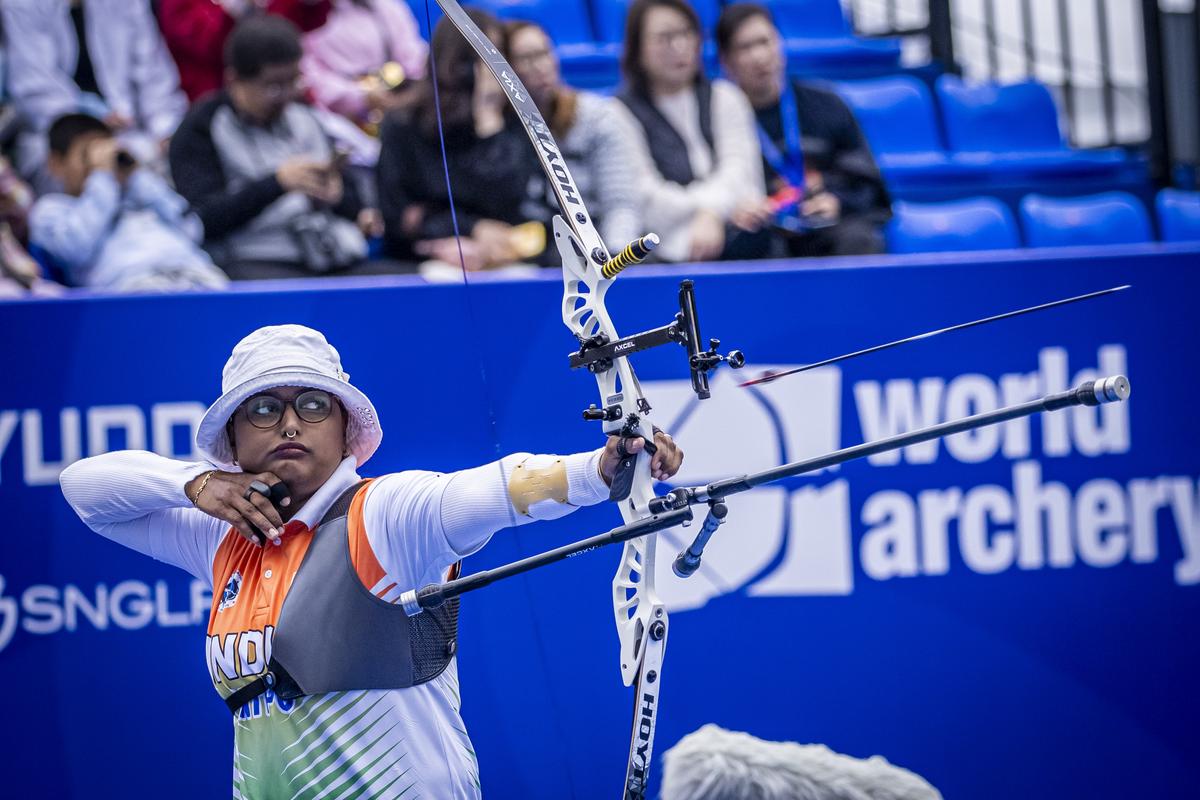 FILE PHOTO: Deepika Kumari in action. 