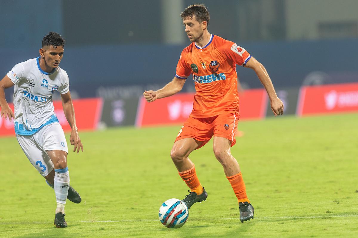 Alberto Noguera in action for FC Goa in the Indian Super League at the GMC Bambolim stadium in Goa.