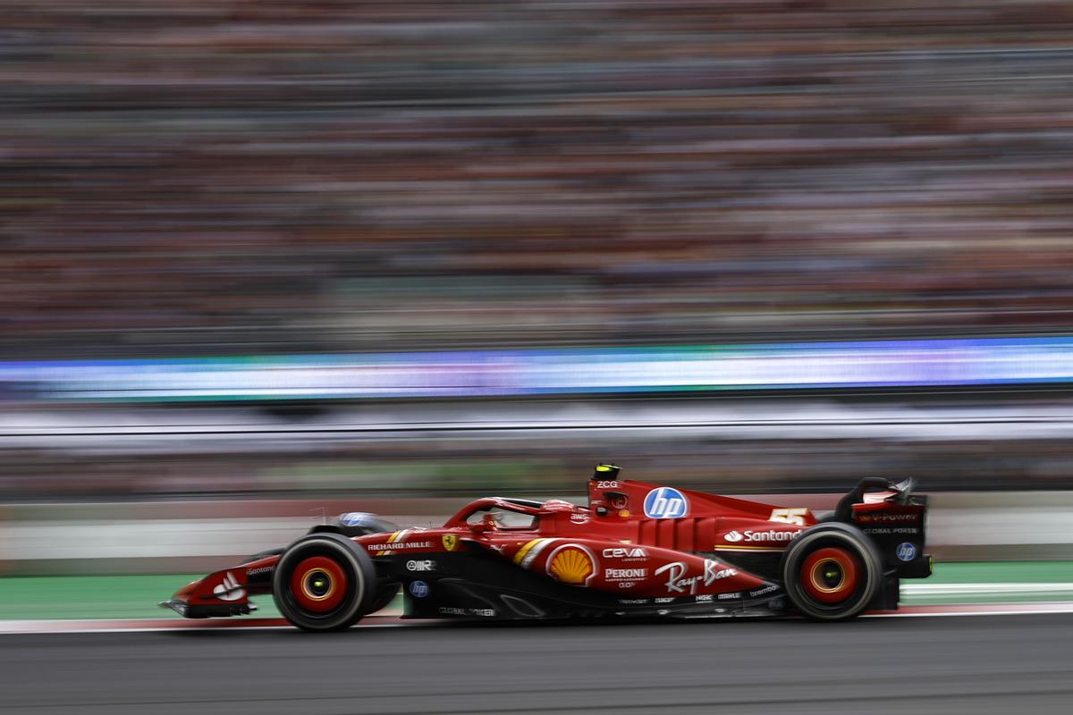 Carlos Sainz of Spain driving (55) the Ferrari SF-24 on track during the F1 Grand Prix of Mexico at Autodromo Hermanos Rodriguez on October 27, 2024 in Mexico City, Mexico.