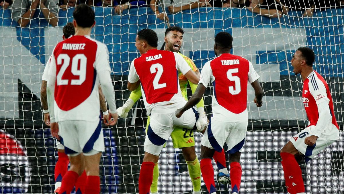 UEFA Champions League 202425 Raya double save earns point for Arsenal