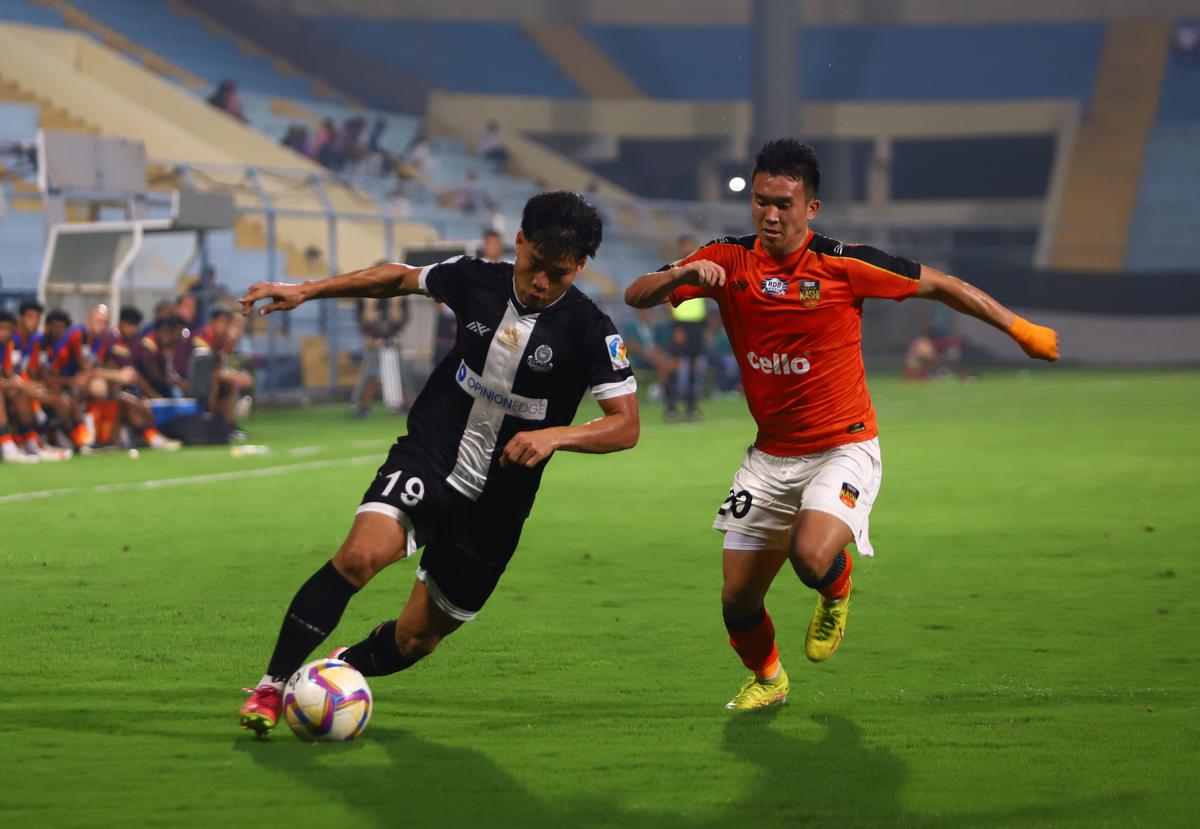 David Lalhlansanga in action for Mohammedan Sporting in the I-League 2023-24.