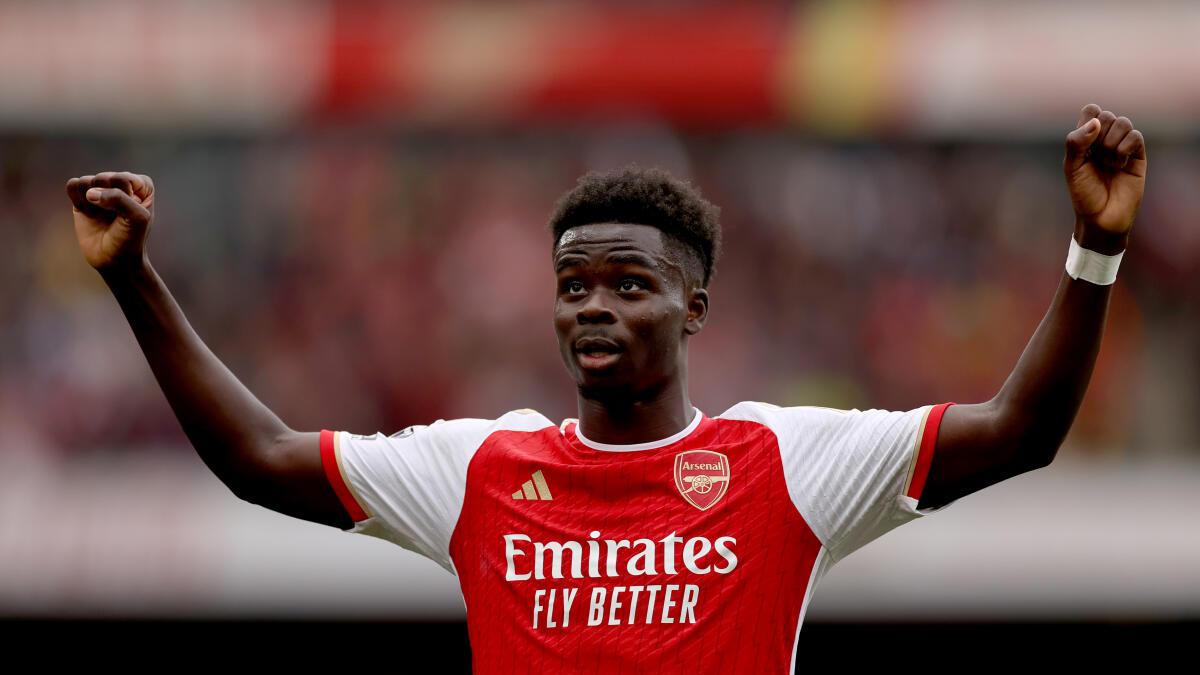 Saka doubtful for next two games, says Arteta