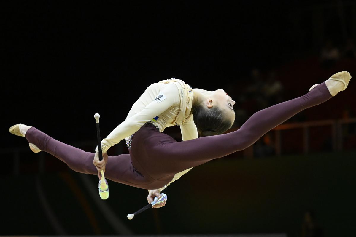 Rhythmic gymnastics is a female-only event that uses apparatus to showcase skill, flexibility and musicality, and made its Olympic debut at the 1984 Los Angeles Games.