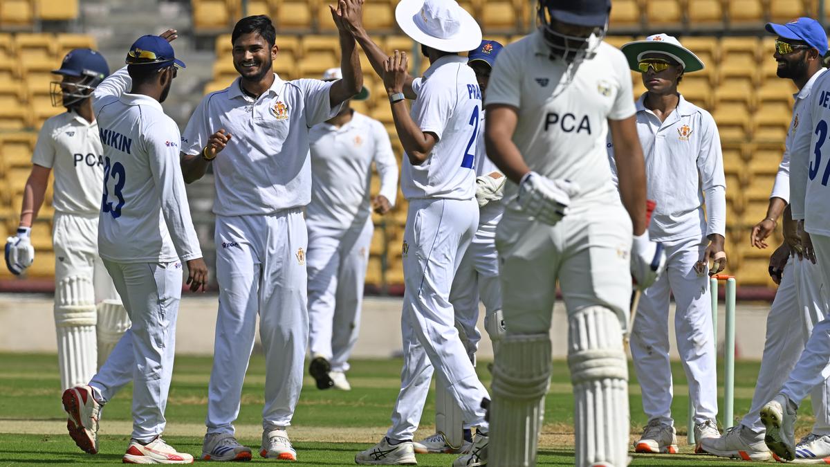 Ranji Trophy 2024-25: Karnataka pacers skittle Punjab for 55, Smaran stars in reply on opening day