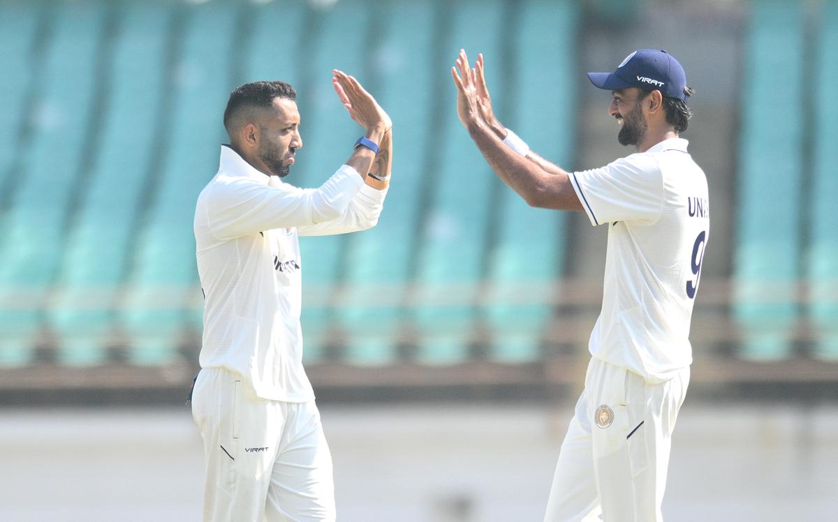 Dharmendrasinh Jadeja his 25th five-wicket haul in first-class cricket.