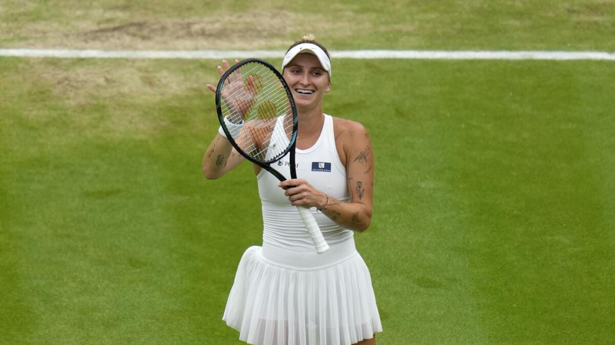 Markéta Vondroušová beats Ons Jabeur to make Wimbledon history