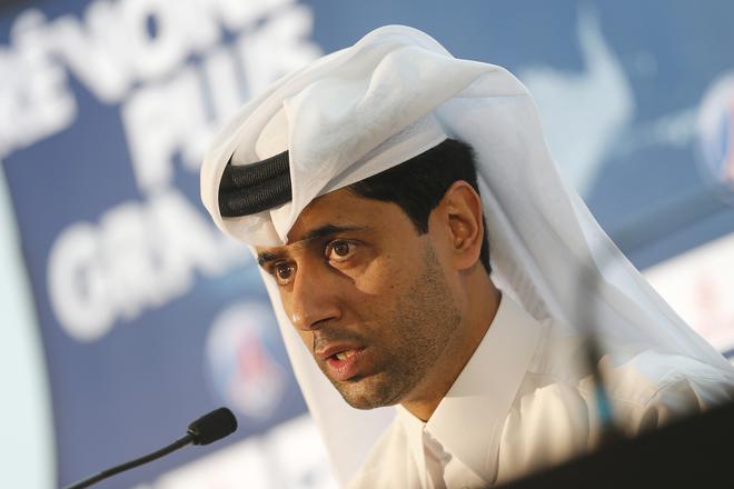 FILE PHOTO: Nasser al-Khelaifi, PSG president and head of Qatar Sports Investments (QSI).