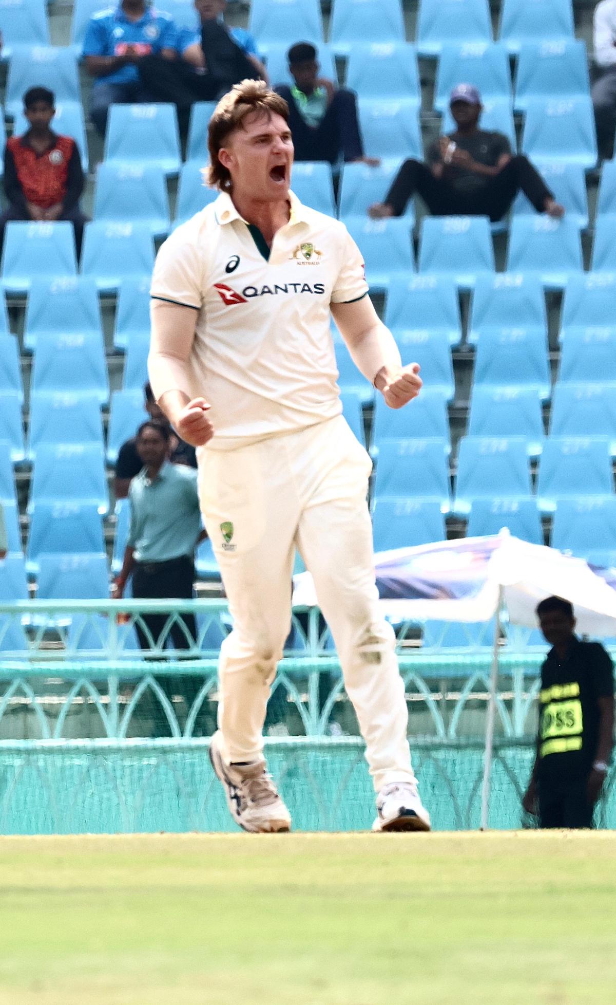 Henry Thornton was the pick of the Australia A bowlers as he took four for 36. 