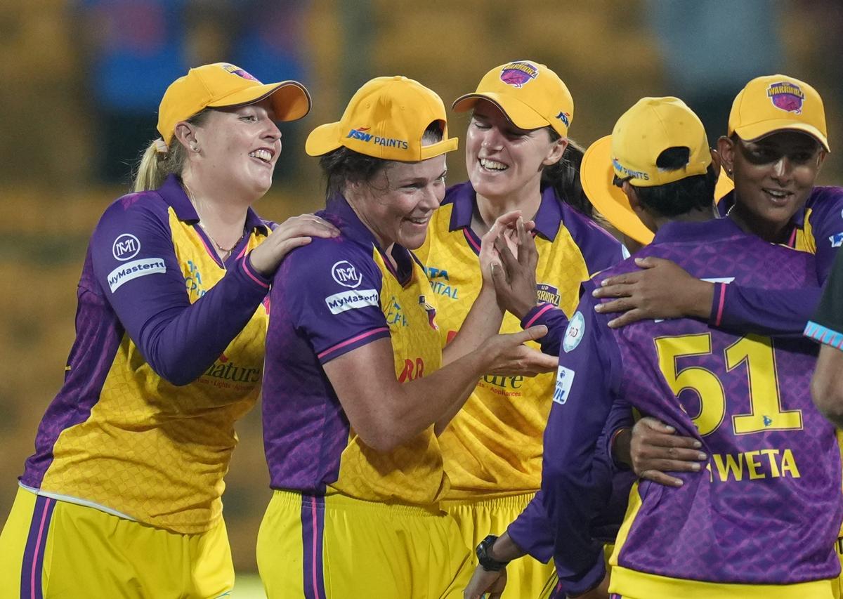 FILE PHOTO: Grace Harris along with her teammates celebrates a wicket against Delhi Capitals in WPL 2025.