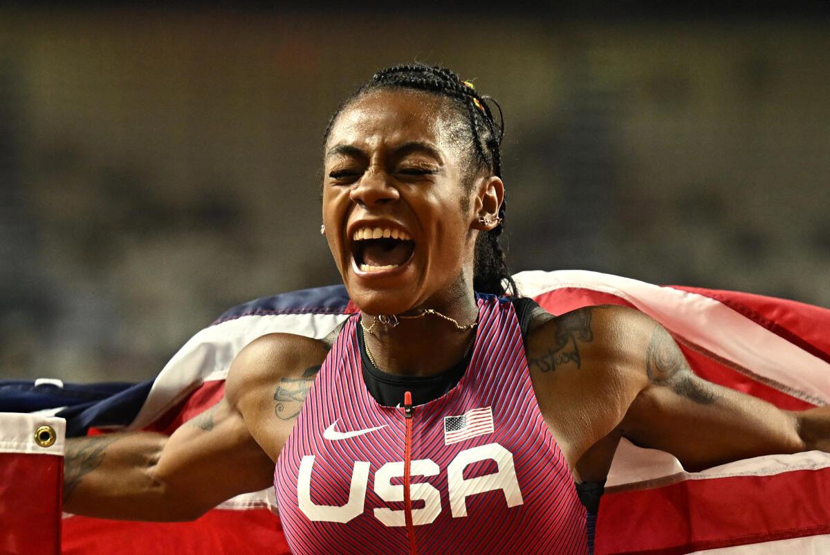 American Richardson claims world gold in women's 100m