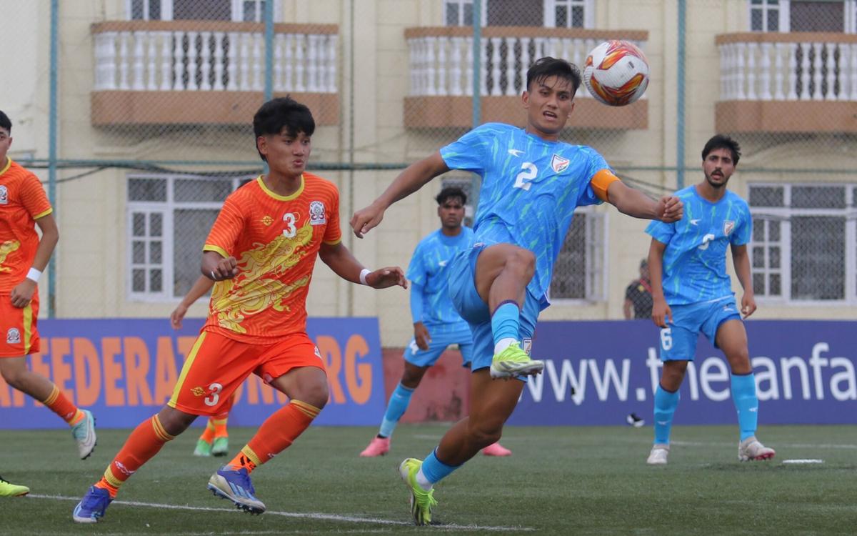 India captain Ricky Meitei in action at the SAFF U-20 Championship 2024 in Nepal.