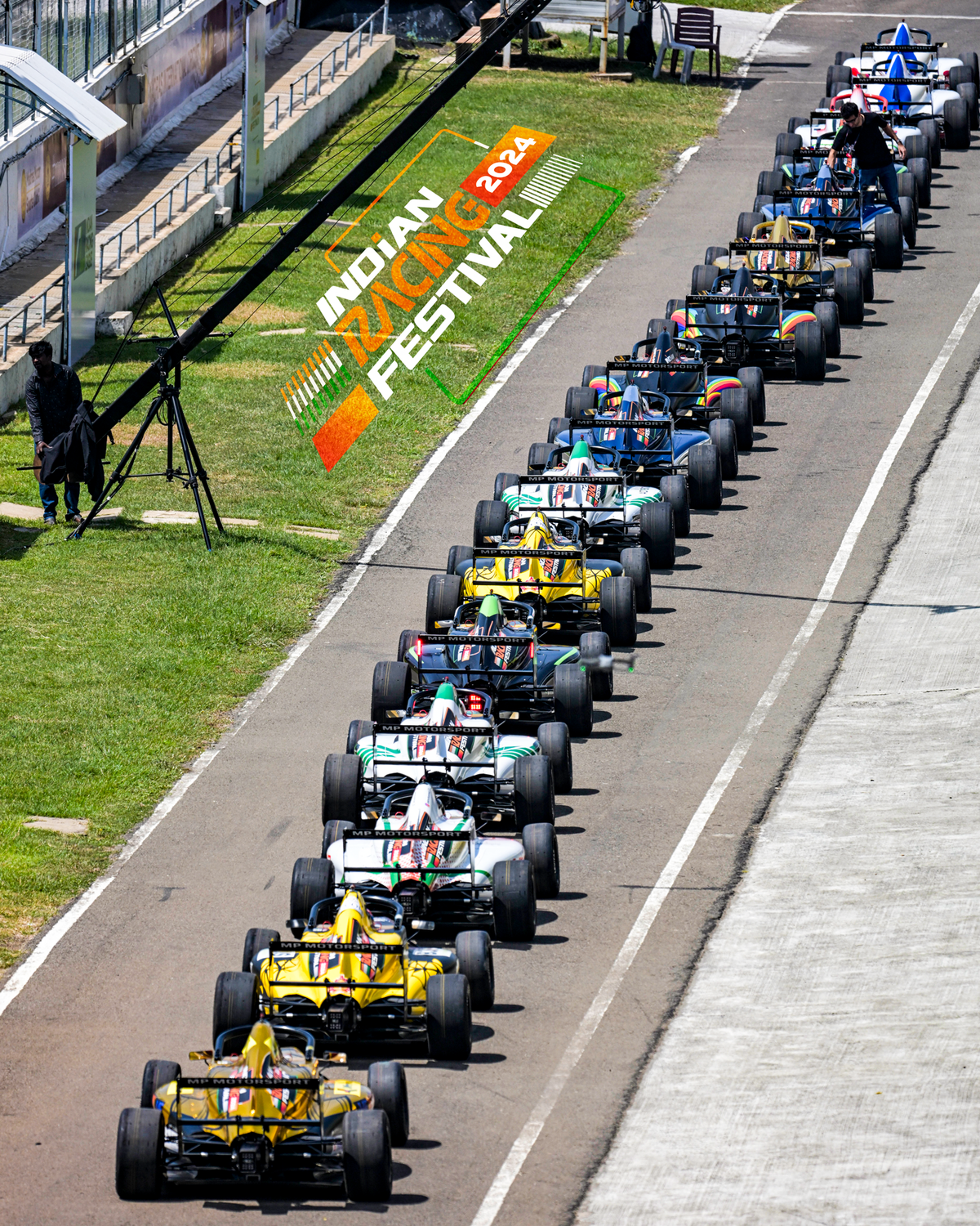 Cars in action at the Indian Racing Festival (IRF) in Chennai on Sunday. 