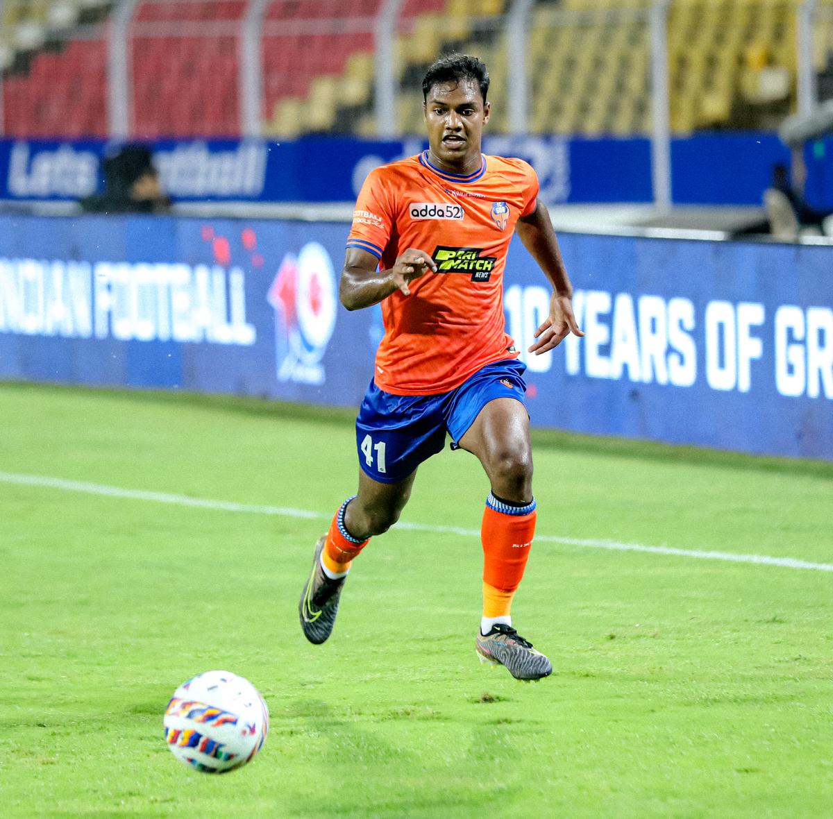 Jay Gupta of FC Goa in action. 