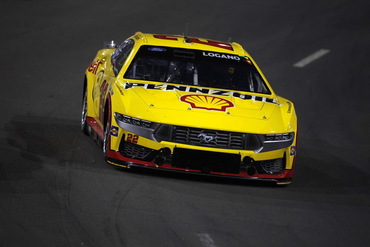 Joey Logano, driver of the Shell Pennzoil Ford, during the NASCAR Cup Series All-Star Race. 