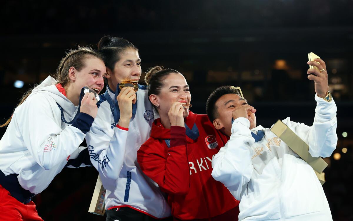 The Paris Olympics podium