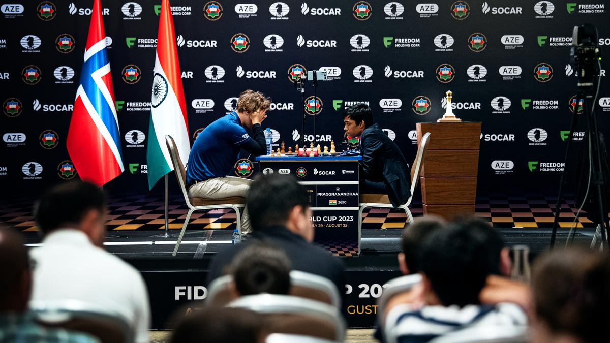 Praggnanandhaa and Carlsen's game ends in a draw; Coach Shyam