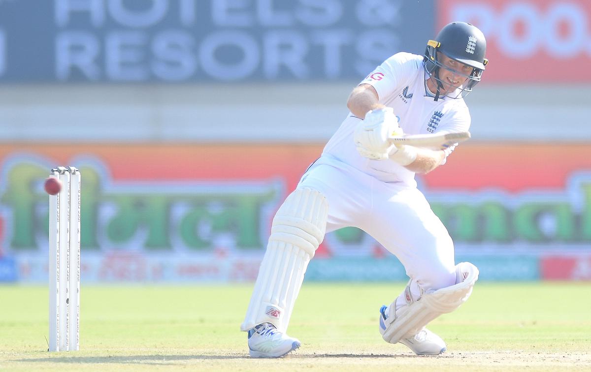 England’s Joe Root plays a reverse scoop during the 3rd day of 3rd Test between India and England.