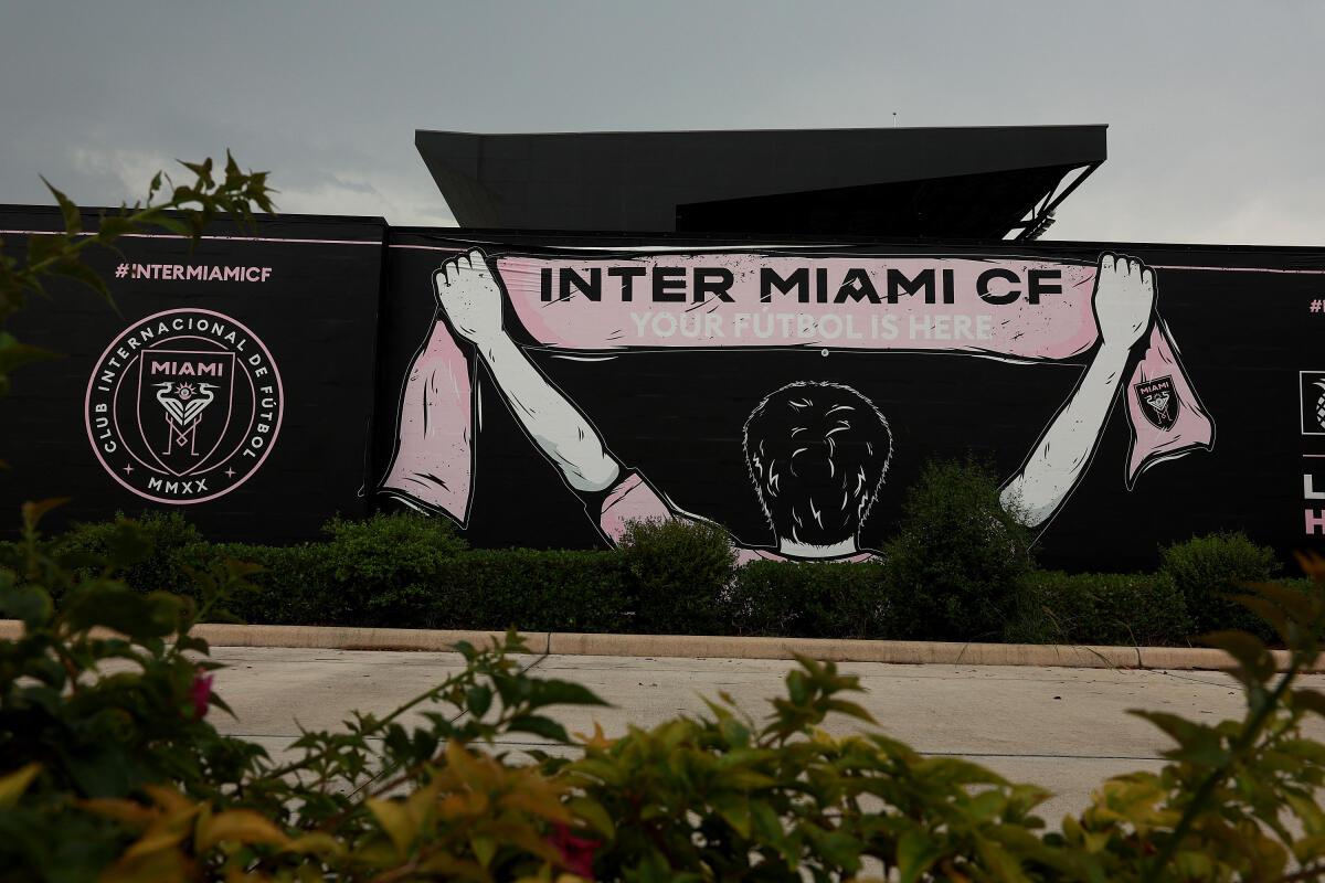  The DRV PNK stadium where the professional soccer team Inter Miami plays games on June 07, 2023 in Fort Lauderdale, Florida.