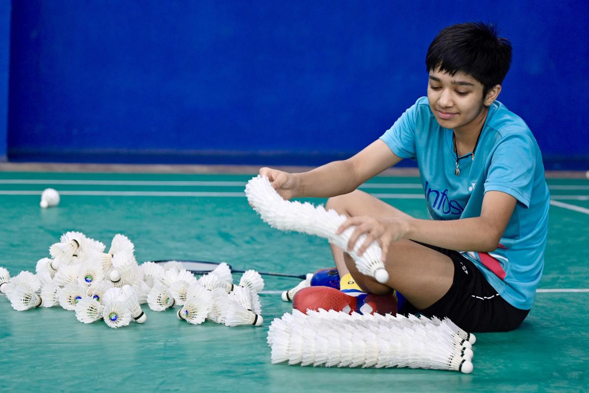 Tanvi Patri, the U-15 singles champion at the 2024 Asian Junior (U15 & U17) badminton championships in Chengdu and U-15 and U-17 girls’ singles winner at the 2024 sub-junior Nationals in Chennai, training at the Padukone-Dravid Centre for Sports Excellence in Bengaluru.