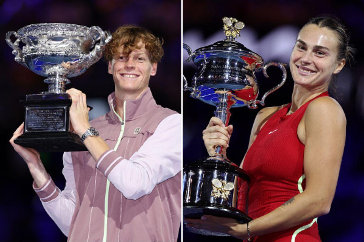 Italy’s Jannik Sinner (left) and Belarusian Aryna Sabalenka (right) won the singles titles at the Australian Open in Melbourne this year.