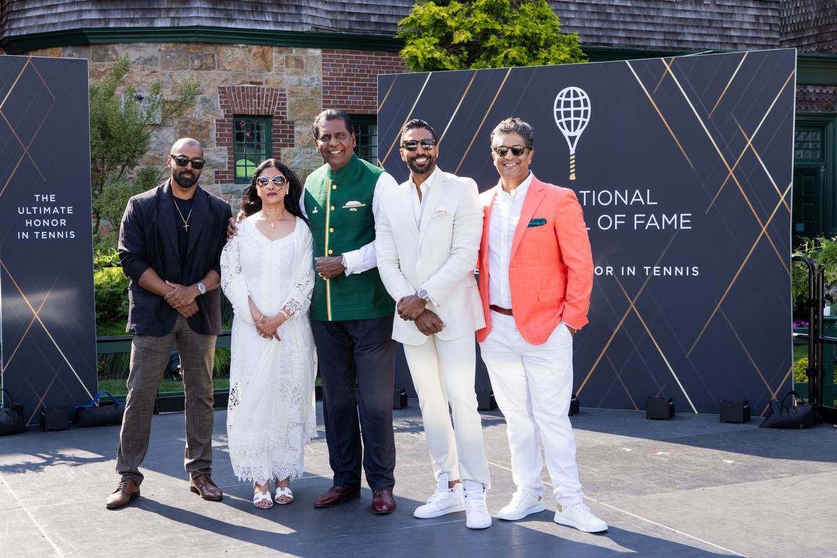 Picture perfect: Vijay Amritraj with his famil members. “This is not just an honour for me, my parents, and my family, but for my fellow Indians and my country,” he said.