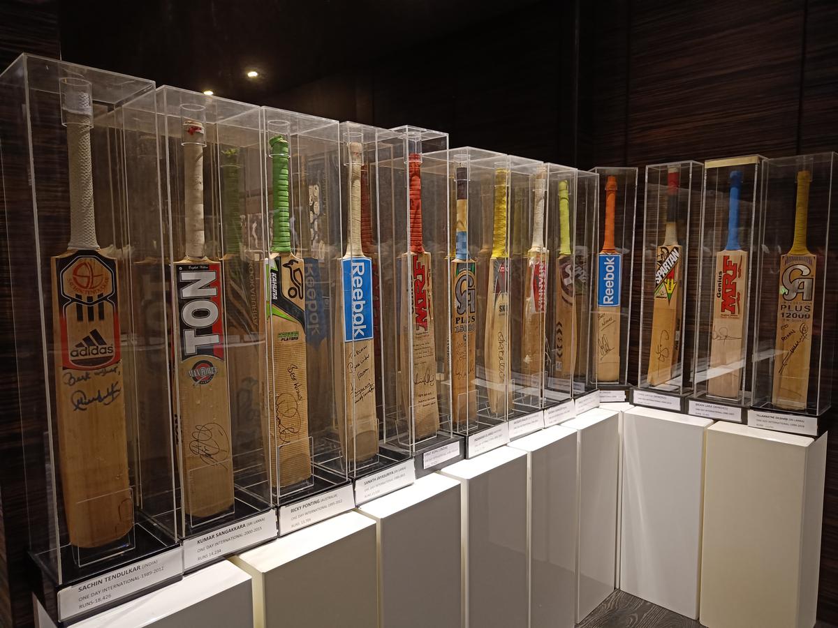 10k club: The first hall inside the Blades of Glory museum hosts bats from all cricketers to have amassed 10,000 international runs, each of them used by the player during a particular milestone in their career.