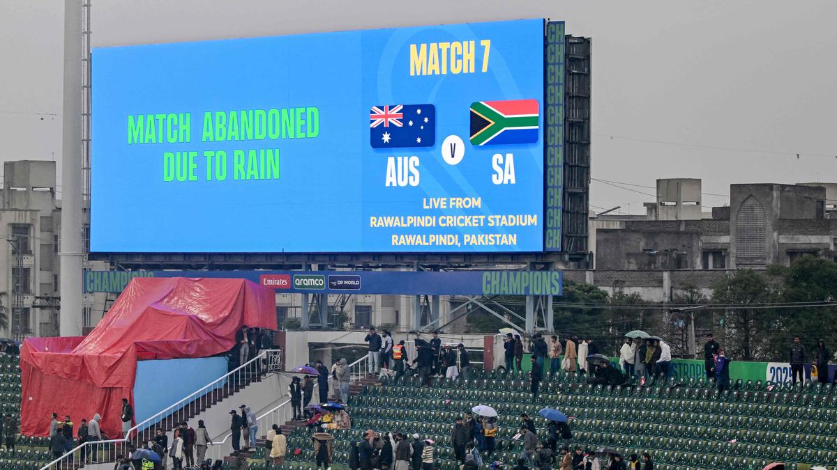 Champions Trophy 2025: South Africa vs Australia match called off due to rain without a ball being bowled