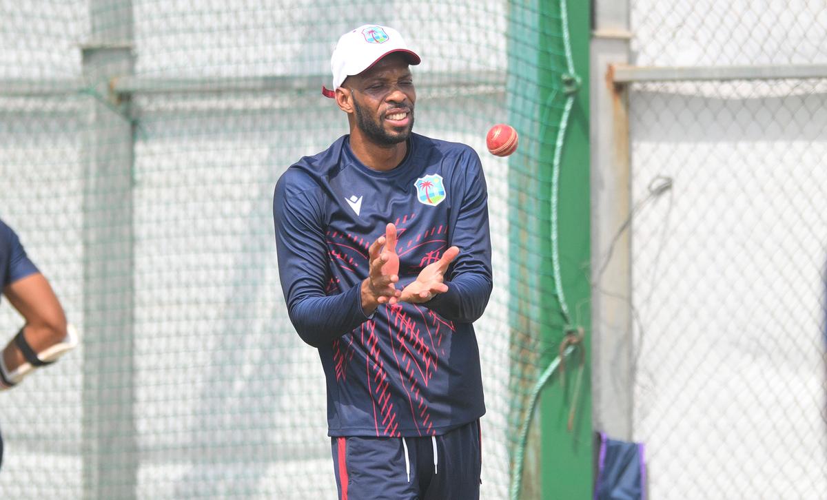West Indies captain Roston Chase during the net practice session ahead of the 1st Test Cricket Match between India and West Indies. 