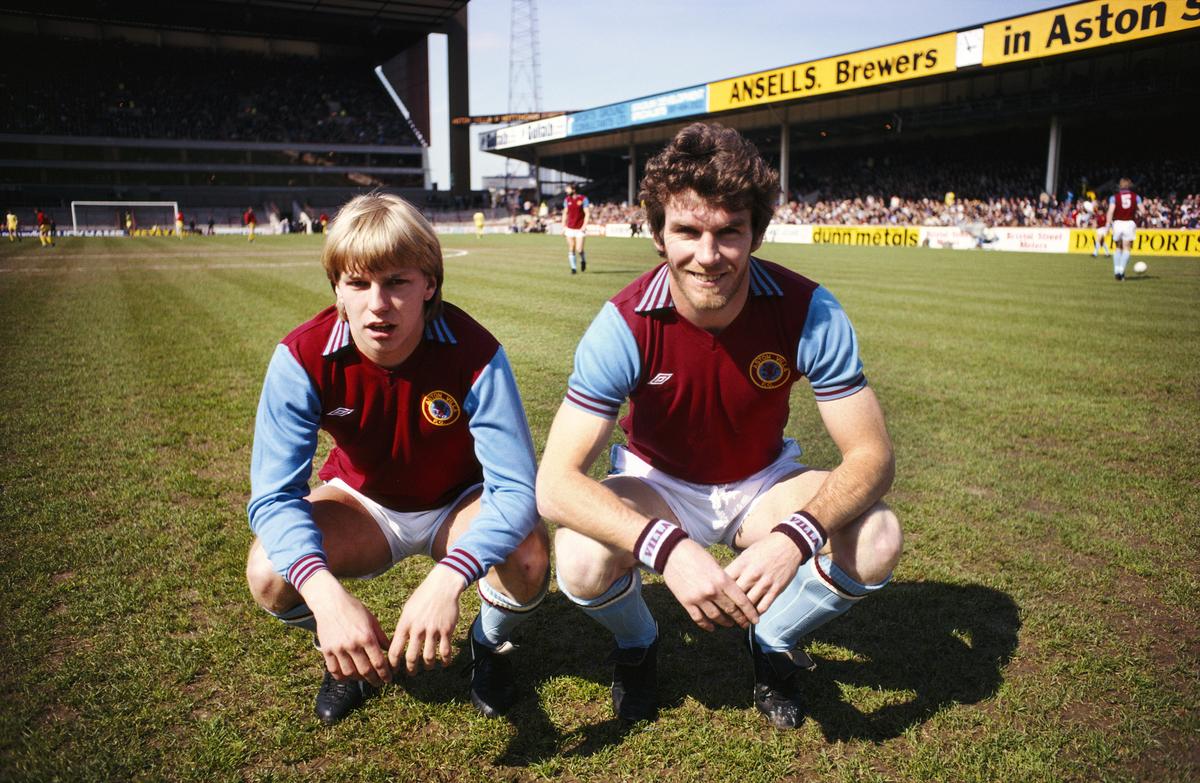 Aston Villa’s striking partnership of Gary Shaw (l) and Peter Withe. 