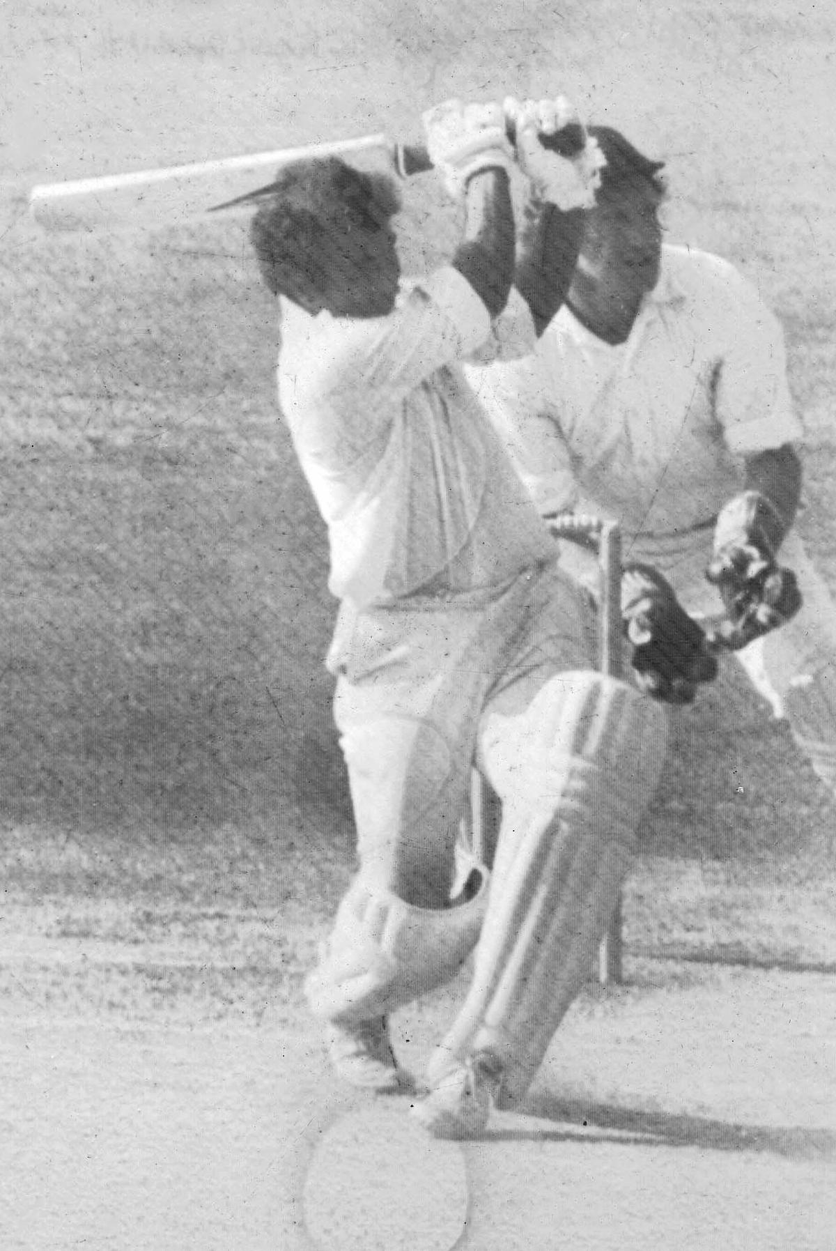 Gavaskar in action in the Test match between India and England at the Oval in 1979.