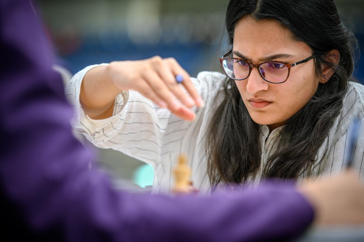 Queen’s gambit: Vantika Agrawal and Divya Deshmukh (not pictured) played pivotal roles on the bottom two boards of the women’s team, leading India to double triumph in both sections.