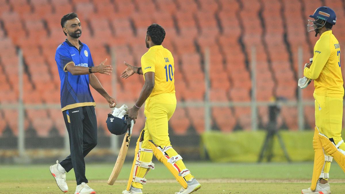 SMAT 2025-26, Group D: Murasingh’s efforts cause Karnataka’s undoing in Super Over, Sai Sudharsan hundred carries TN home