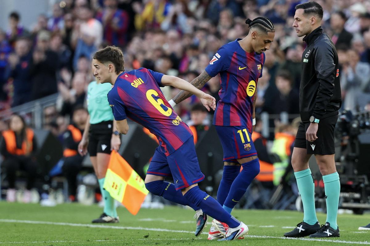 Tréner Barcelony Hansi Flick predstavil stredopoliara Gaviho na posledných 10 minút, jeho prvé vystúpenie od augusta po zranení kolena.