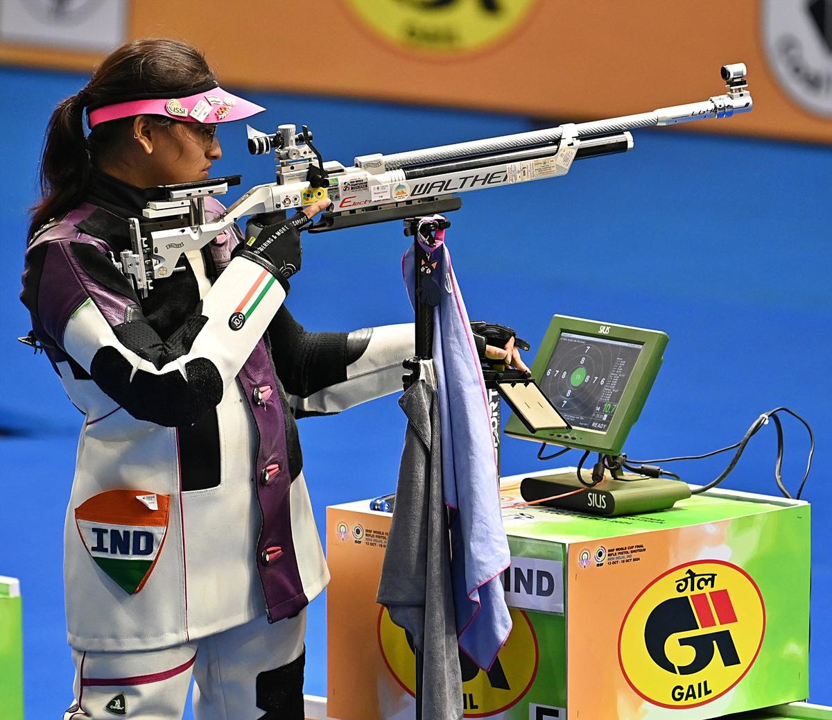 Soman Maskar in action in ISSF Shooting World Cup Final.