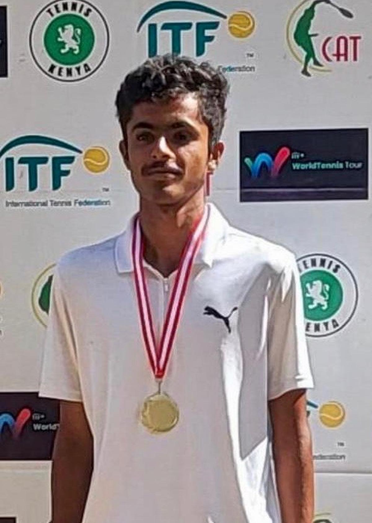 Arjun Rathi the boys champion in the ITF junior tennis tournament in Nairobi. 