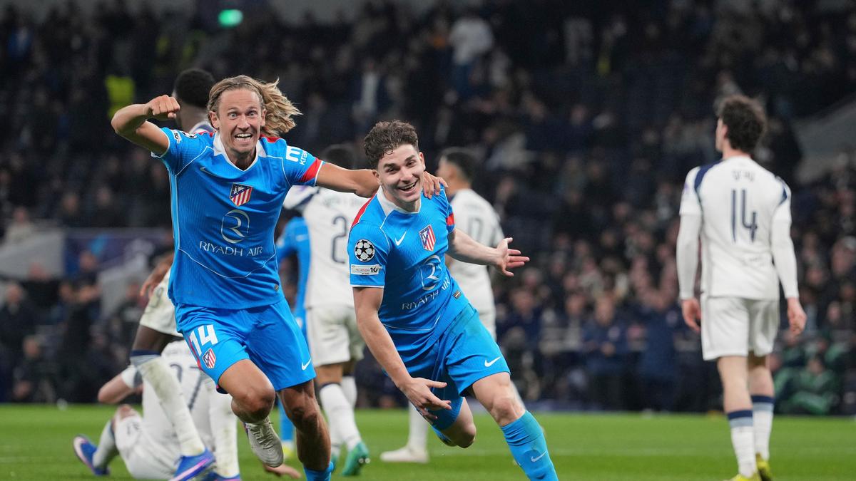 UCL 2025-26: O Atlético de Madrid sobrevive ao susto contra o Tottenham Hotspur para chegar às quartas de final; O Bayern de Munique venceu a Atalanta.