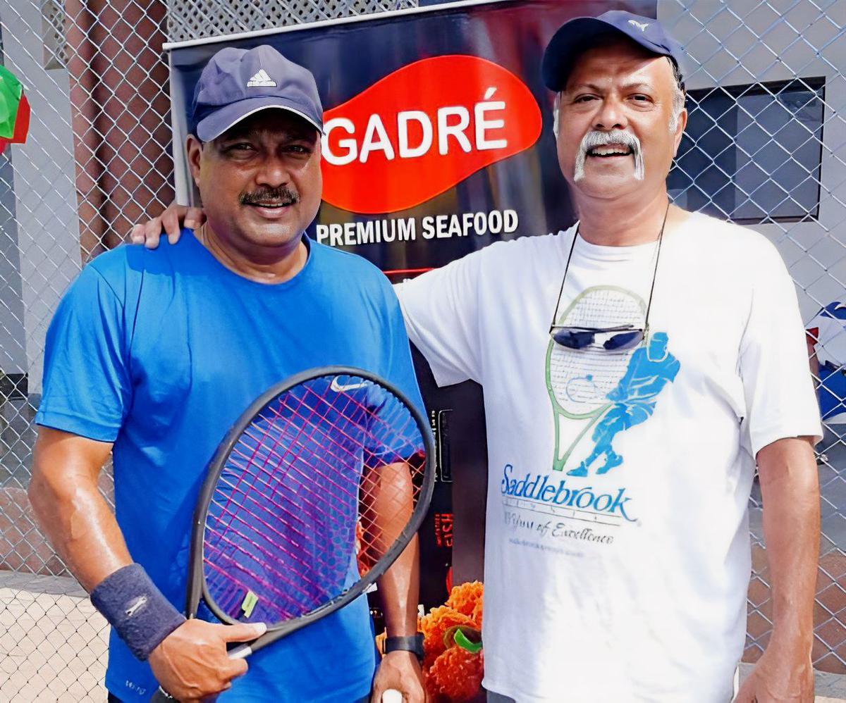 Fernandez with Rafik Khotu, his favourite doubles partner. The duo
have been successful playing the 55-plus and 60-plus categories.