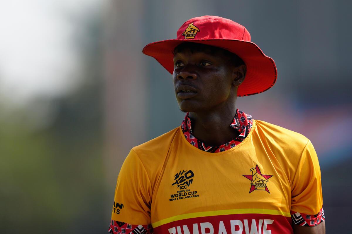 Zimbabwe’s Blessing Muzarabani picked 3/16 in four overs to dent Oman. 