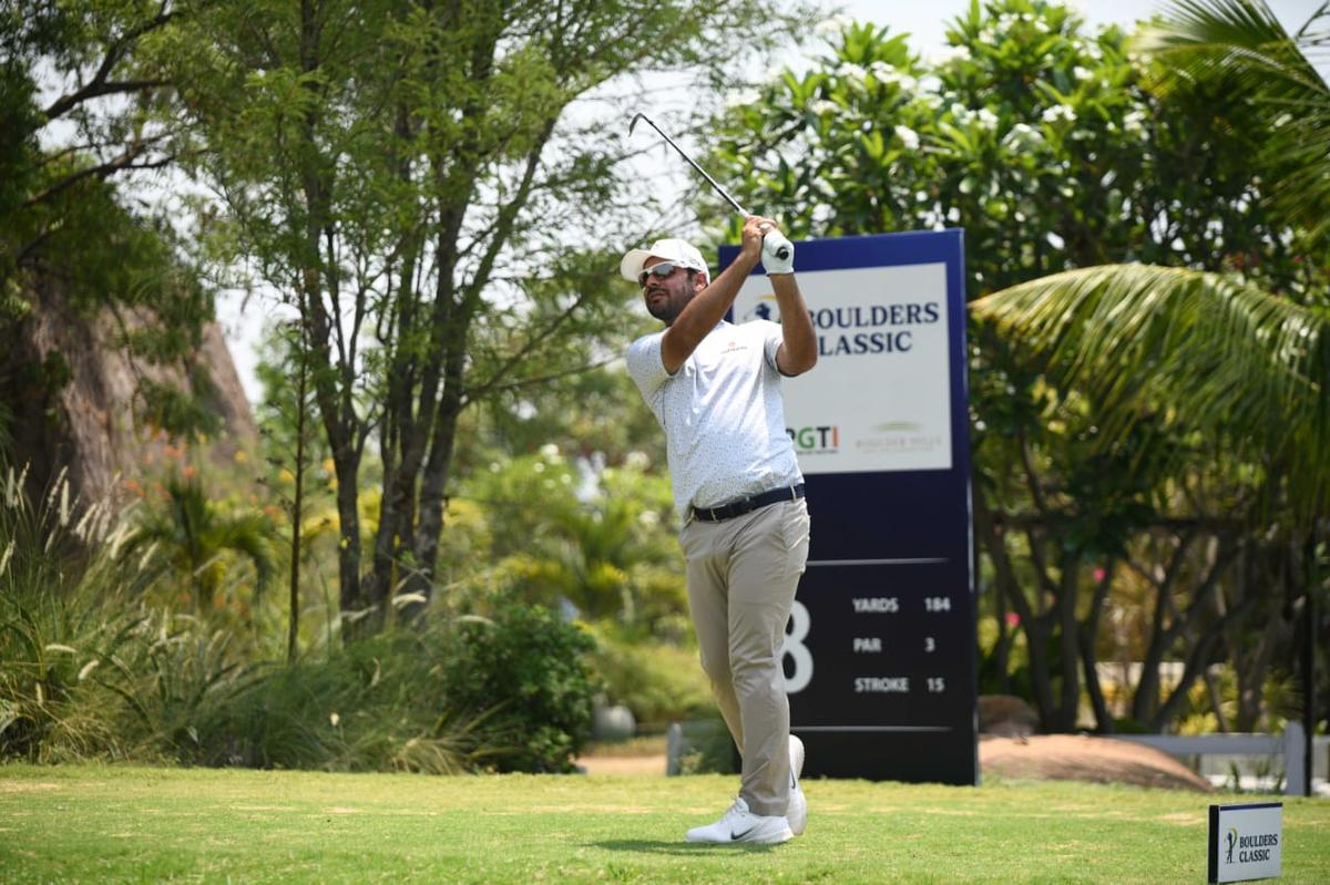 Shubhankar Sharma took a two-shot lead after two rounds of Boulders Classic.