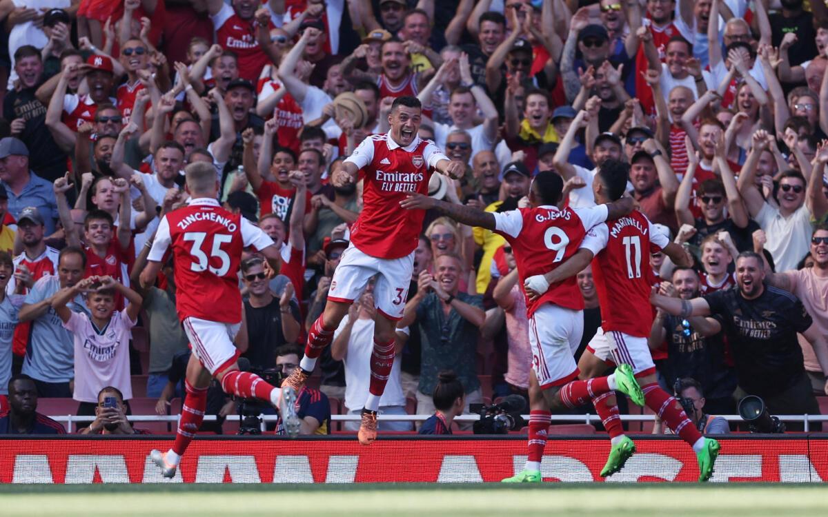 Jesus Brace Guides Arsenal To A 4 2 Win Against Leicester City In The Premier League Sportstar