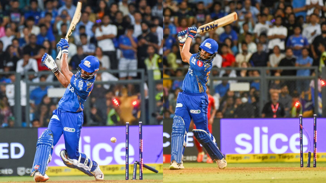 Tilak Varma (L) and Nehal Wadhera (R) were castled by Arshdeep pearlers in the final overs.