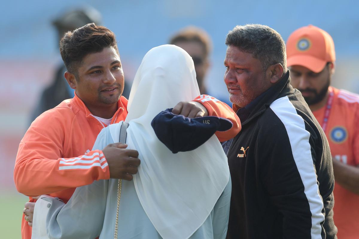 India’s debutant Sarfaraz Khan with his parents ahead of the third Test against England. 