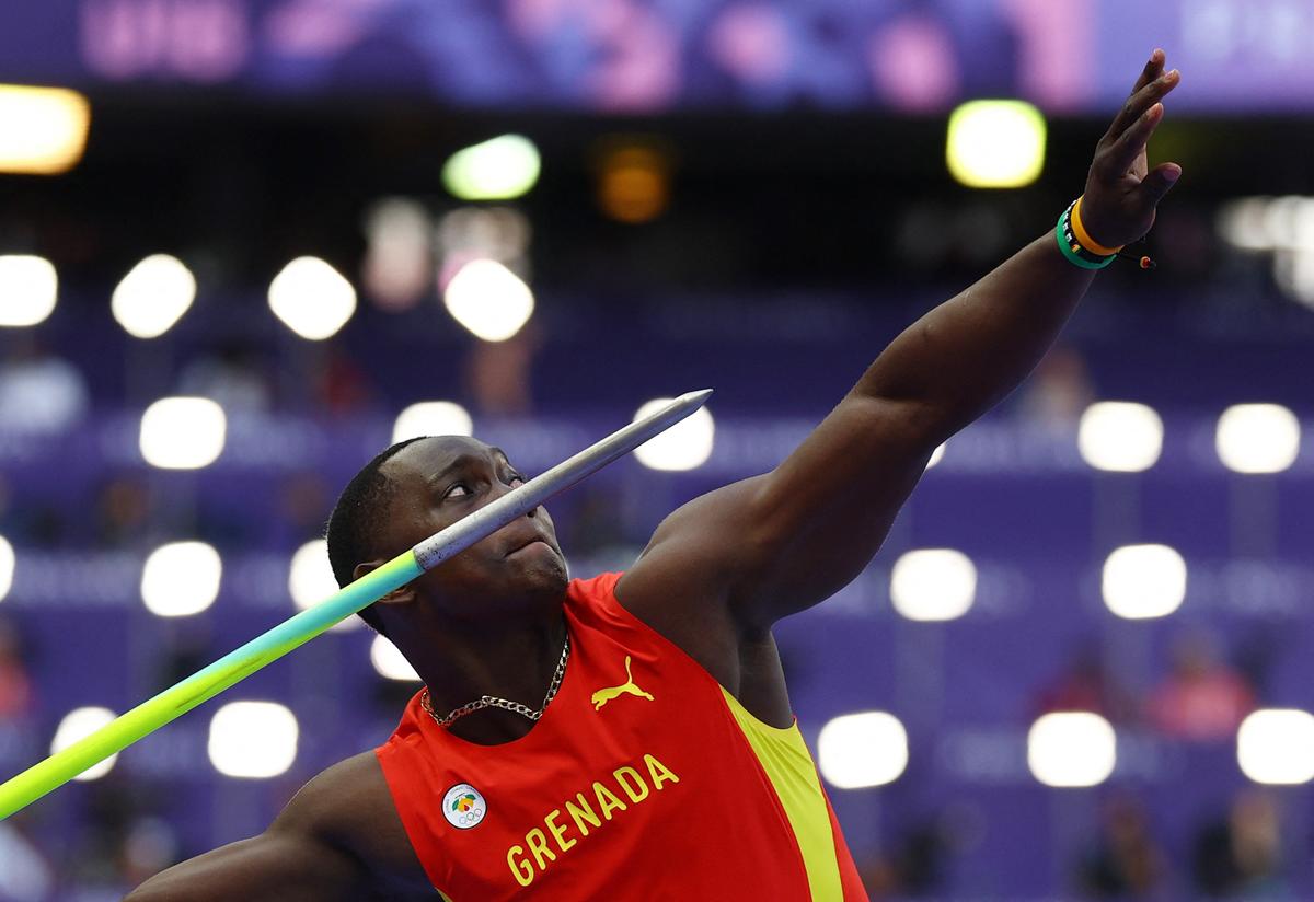 Anderson Peters of Grenada in action during the Men’s Javelin Throw Qualification at the Paris 2024 Olympics. 