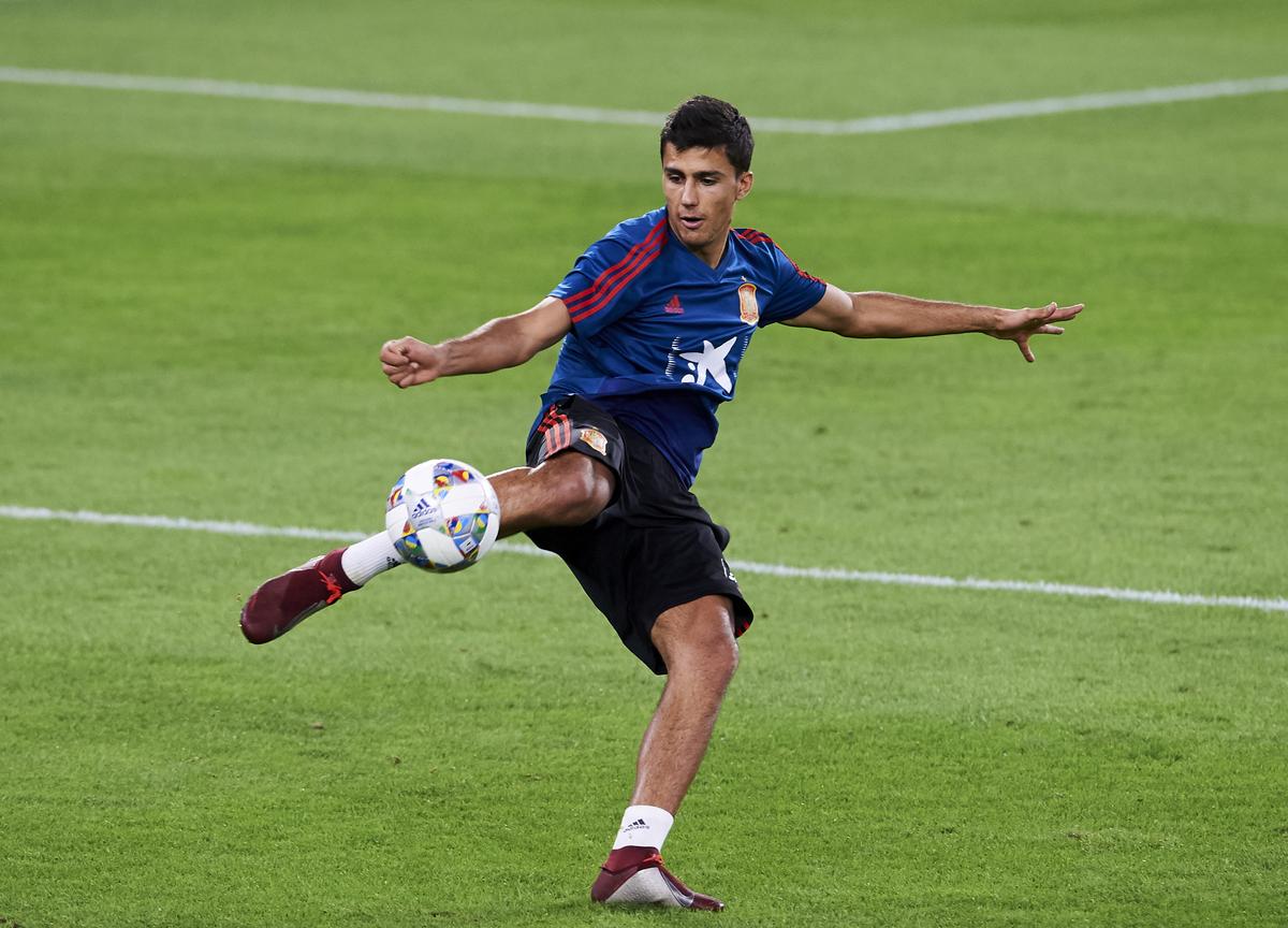 Rodri during the Spain Training Session ahead of a UEFA Nations League match.