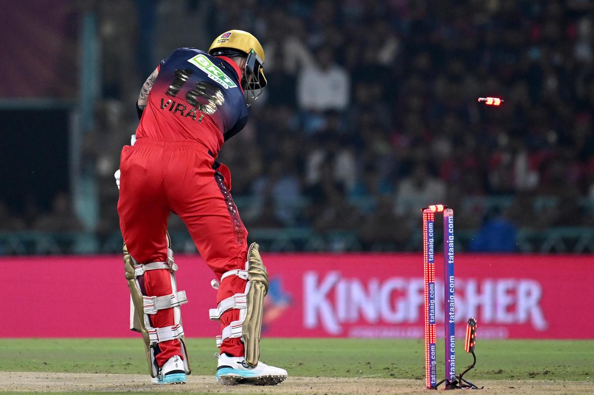 Virat Kohli was clean bowled by a peach of a delivery from Prince Yadav that nipped back in a long way and hit the top of off stump.