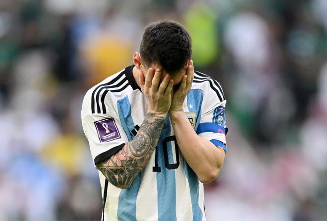 A despondent Messi after Argentina’s shock 1-2 defeat against Saudi Arabia.