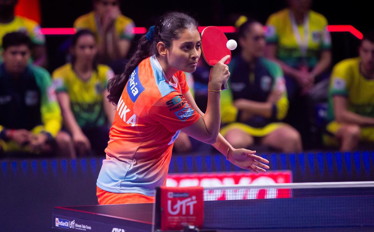 During the game on Saturday, one thing was keeping Krittwika’s mind occupied: what would World Table Tennis (WTT) think of her donning the Ahmedabad colours in the city of Chennai.