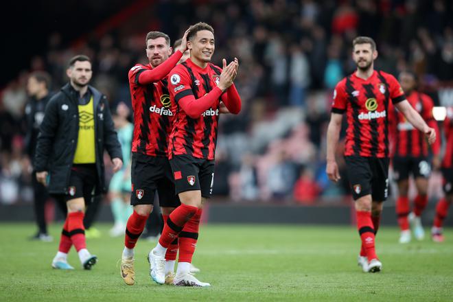 Marcus Tavernier of AFC Bournemouth applauds the fans after the game. 