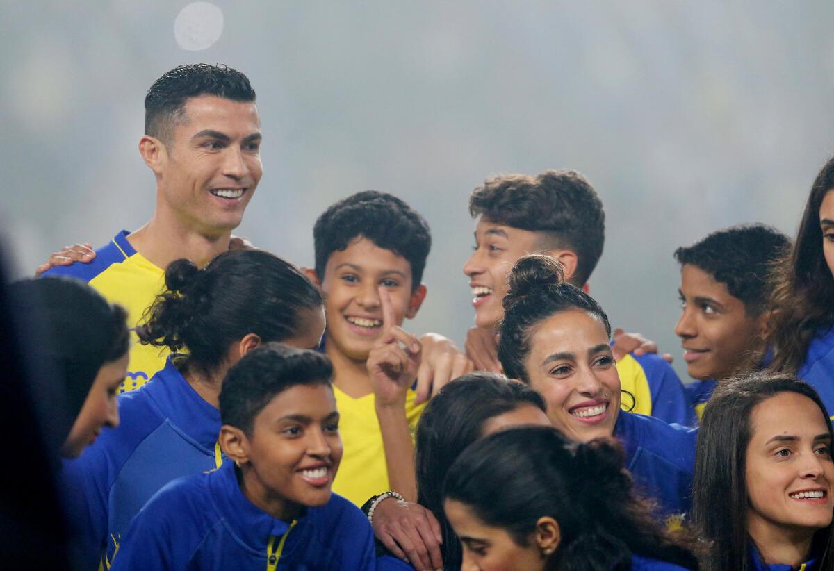 In pictures: Ronaldo, family given heroes' welcome at Al Nassr